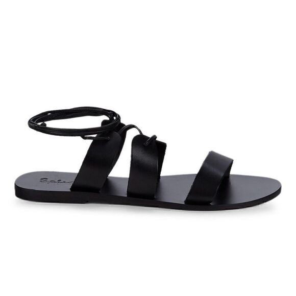 Splendid Sandals Womens Sz 7.5 B Black Tyler Gladiator leather Minimalist Flat - Picture 1 of 6